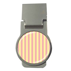 Pink Yellow Stripes Line Money Clips (round) 