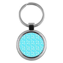 Record Blue Dj Music Note Club Key Chains (round)  by Mariart