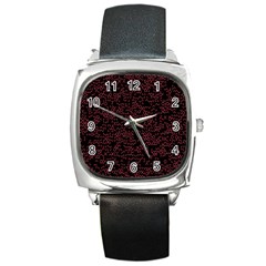 Random Red Black Square Metal Watch by Mariart