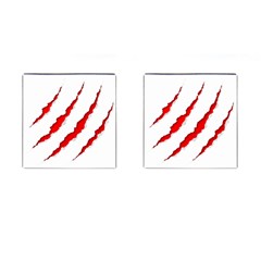 Scratches Claw Red White Cufflinks (square)