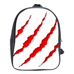 Scratches Claw Red White School Bags(large)  by Mariart
