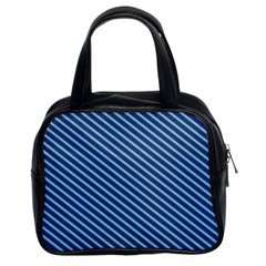 Striped  Line Blue Classic Handbags (2 Sides)