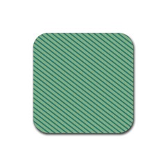 Striped Green Rubber Coaster (square) 