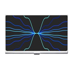 Sine Squared Line Blue Black Light Business Card Holders by Mariart