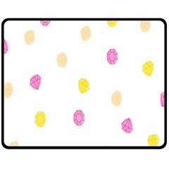 Stone Diamond Yellow Pink Brown Double Sided Fleece Blanket (medium) 