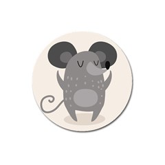 Tooth Bigstock Cute Cartoon Mouse Grey Animals Pest Magnet 3  (round) by Mariart