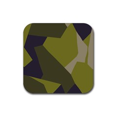 Unifom Camuflage Green Frey Purple Falg Rubber Coaster (square) 