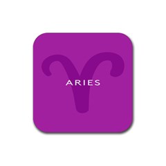Zodiac Aries Rubber Coaster (square)  by Mariart
