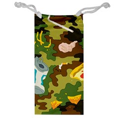 Urban Camo Green Brown Grey Pizza Strom Jewelry Bag by Mariart