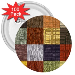 Blocky Filters Yellow Brown Purple Red Grey Color Rainbow 3  Buttons (100 Pack)  by Mariart