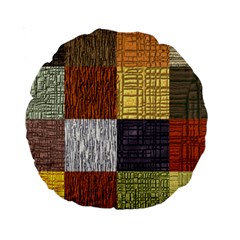 Blocky Filters Yellow Brown Purple Red Grey Color Rainbow Standard 15  Premium Round Cushions