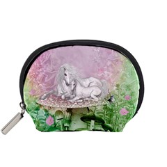 Wonderful Unicorn With Foal On A Mushroom Accessory Pouches (small)  by FantasyWorld7