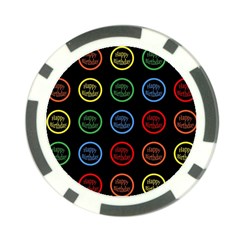 Happy Birthday Colorful Wallpaper Background Poker Chip Card Guard by Simbadda