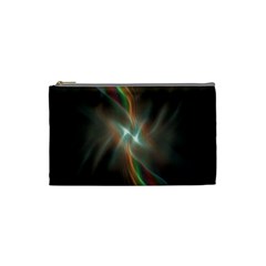 Colorful Waves With Lights Abstract Multicolor Waves With Bright Lights Background Cosmetic Bag (small)  by Simbadda