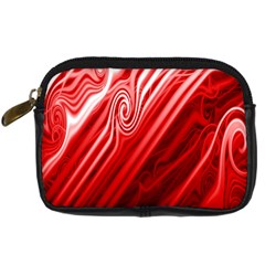Red Abstract Swirling Pattern Background Wallpaper Digital Camera Cases by Simbadda