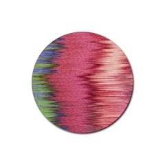 Rectangle Abstract Background In Pink Hues Rubber Round Coaster (4 Pack)  by Simbadda