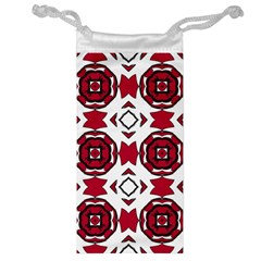 Seamless Abstract Pattern With Red Elements Background Jewelry Bag by Simbadda