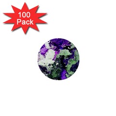 Background Abstract With Green And Purple Hues 1  Mini Buttons (100 Pack)  by Simbadda