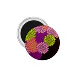 Floral Card Template Bright Colorful Dahlia Flowers Pattern Background 1.75  Magnets