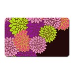 Floral Card Template Bright Colorful Dahlia Flowers Pattern Background Magnet (Rectangular)