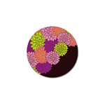Floral Card Template Bright Colorful Dahlia Flowers Pattern Background Golf Ball Marker (10 pack)