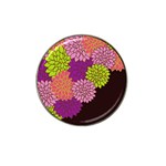 Floral Card Template Bright Colorful Dahlia Flowers Pattern Background Hat Clip Ball Marker