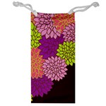 Floral Card Template Bright Colorful Dahlia Flowers Pattern Background Jewelry Bag