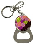 Floral Card Template Bright Colorful Dahlia Flowers Pattern Background Button Necklaces