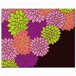 Floral Card Template Bright Colorful Dahlia Flowers Pattern Background Mini Button Earrings