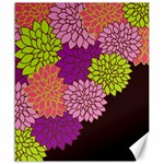 Floral Card Template Bright Colorful Dahlia Flowers Pattern Background Canvas 20  x 24  