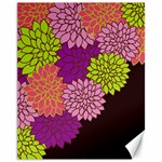 Floral Card Template Bright Colorful Dahlia Flowers Pattern Background Canvas 11  x 14  