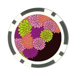 Floral Card Template Bright Colorful Dahlia Flowers Pattern Background Poker Chip Card Guard