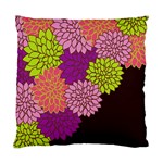 Floral Card Template Bright Colorful Dahlia Flowers Pattern Background Standard Cushion Case (One Side)