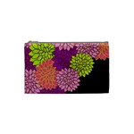 Floral Card Template Bright Colorful Dahlia Flowers Pattern Background Cosmetic Bag (Small) 