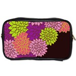 Floral Card Template Bright Colorful Dahlia Flowers Pattern Background Toiletries Bags