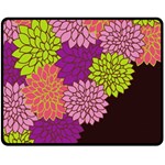 Floral Card Template Bright Colorful Dahlia Flowers Pattern Background Fleece Blanket (Medium) 