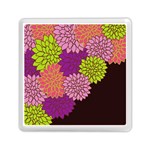 Floral Card Template Bright Colorful Dahlia Flowers Pattern Background Memory Card Reader (Square) 