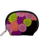 Floral Card Template Bright Colorful Dahlia Flowers Pattern Background Accessory Pouches (Small) 