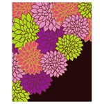 Floral Card Template Bright Colorful Dahlia Flowers Pattern Background Drawstring Bag (Small)