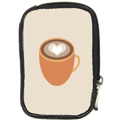 Artin Coffee Chocolate Brown Heart Love Compact Camera Cases by Mariart