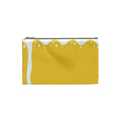 Beer Foam Yellow White Cosmetic Bag (small) 