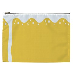 Beer Foam Yellow White Cosmetic Bag (xxl)  by Mariart