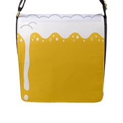 Beer Foam Yellow White Flap Messenger Bag (l)  by Mariart
