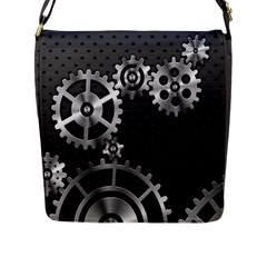 Chain Iron Polka Dot Black Silver Flap Messenger Bag (l) 