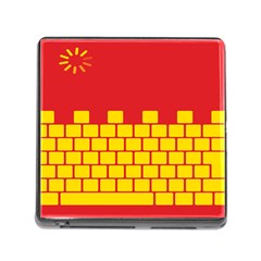 Firewall Bridge Signal Yellow Red Memory Card Reader (square) by Mariart