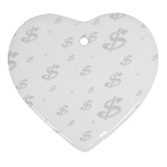 Dollar Sign Transparent Ornament (heart) by Mariart