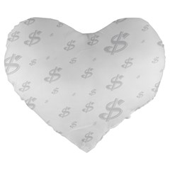 Dollar Sign Transparent Large 19  Premium Flano Heart Shape Cushions