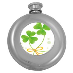 Flower Floralleaf Green Reboon Round Hip Flask (5 Oz)