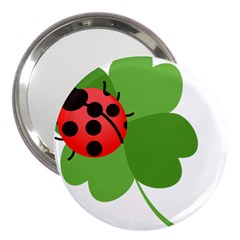 Insect Flower Floral Animals Green Red 3  Handbag Mirrors by Mariart