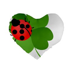 Insect Flower Floral Animals Green Red Standard 16  Premium Heart Shape Cushions
